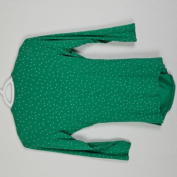 Boden Green Polka Dot Faux Wrap Blouse - Picture 3 of 4